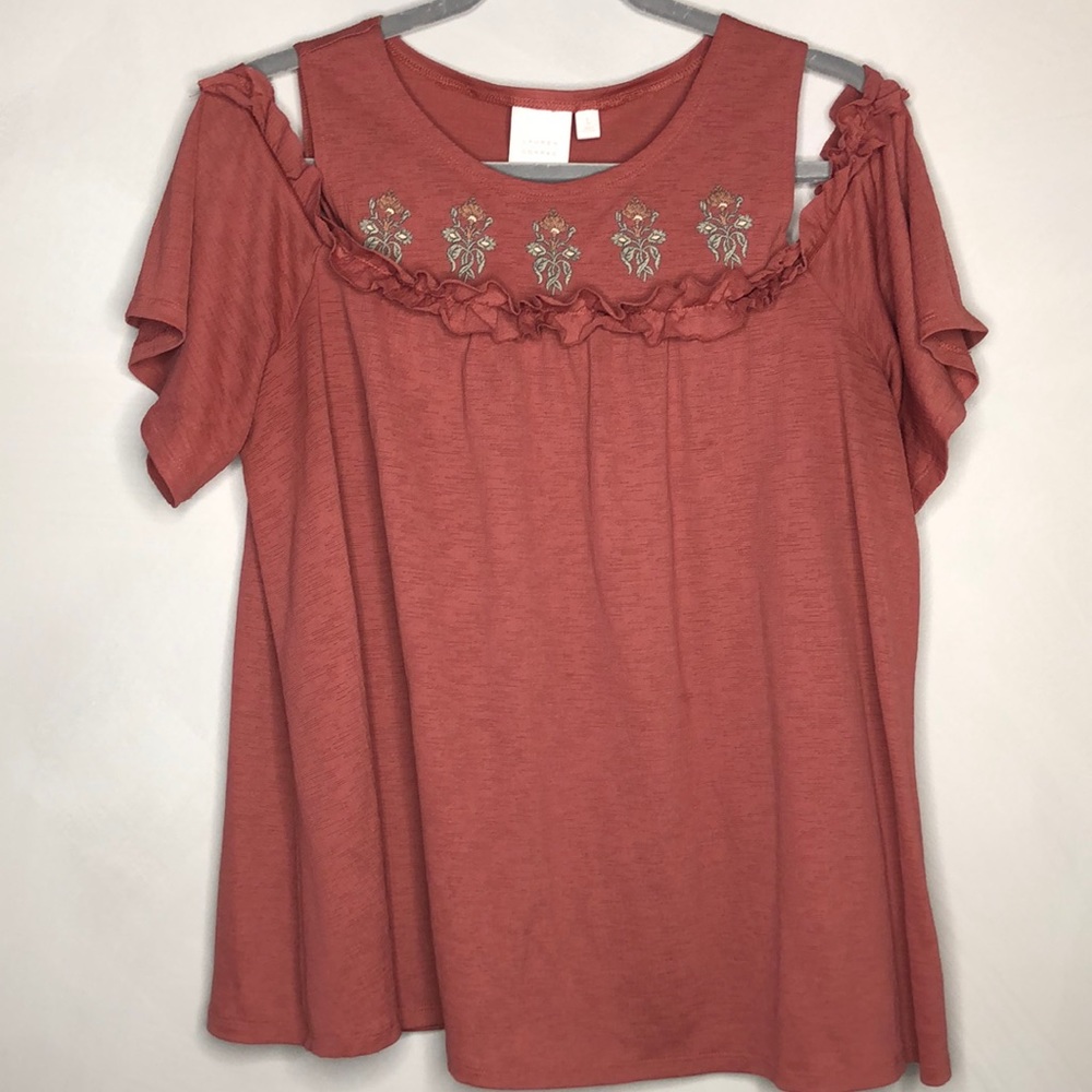 Lauren Conrad Cold Shoulder Shirt L